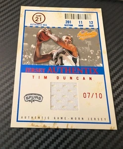 2004-05 Fleer Patch Authentix Tim Duncan Jersey Game Used /10 Spurs - Picture 1 of 2
