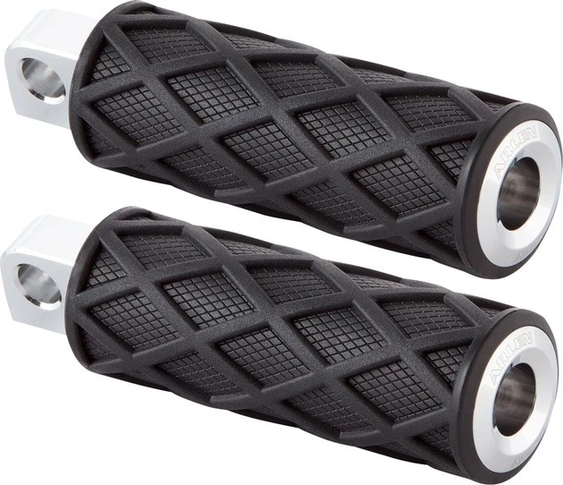 Arlen Ness estriberas de diamante moleteado de montaje macho cromadas Foto 1 de 1