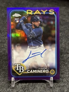 2024 Topps Chrome #RA-JCA JUNIOR CAMINERO (RC) - Rookie Auto Purple /250 - Bild 1 von 8