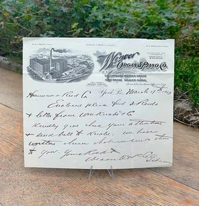 1903 Weaver Organ & Piano Co Letterhead With Vignette ~ Weaver, PA - Picture 1 of 1