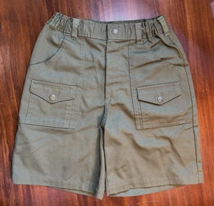 Vintage BSA Boy Scouts of America Green Uniform Cargo Shorts Size 12 Waist 26 - Picture 1 of 8