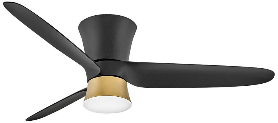 Ventilador de teto Hinkley Neo LED latão úmido e preto Smart Hugger 52" - Imagem 1 de 1