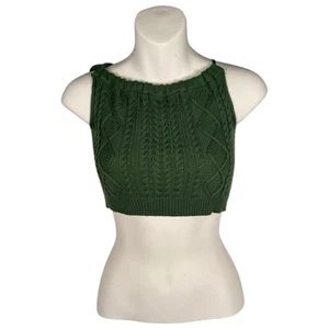Cider Crop Top Women’s Small Green Knitted Knit NWT Soft - Picture 1 of 6