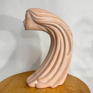 Molde de bisque de cerámica espíritu del viento nativo americano escultura facial de mujer rosa blanco - Imagen 1 de 10