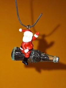 Refreshing Flight Santa and Coca-Cola Bottle Hallmark Keepsake Ornament 1992 1" - Picture 1 of 8