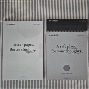 NEW ReMarkable 2 Paper Tablet + Marker Plus + Book Folio (RM110 + RM212 + RM314) - Zdjęcie 1 z 2