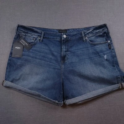NWT Silver Suki Women's Plus Size 24W Distressed Stretch Cuffed Jean Shorts - Image 1 of 4