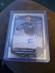 2025 Bowman Thomas White Chrome 1st Auto Miami Marlins - Picture 1 of 5