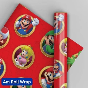 Carta da imballaggio compleanno | Super Mario Bros | rotolo da 4 m | confezione regalo bambini - Foto 1 di 4