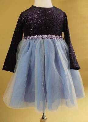 Bonnie Baby Dress Purple Lightweight Long Sleeve Round Neck Sz24 Mo - Image 1 of 4