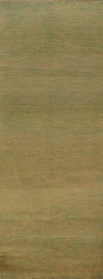 Durable Contemporary Gabbeh Solid Design Wool Rug Runner - Made to Last! 3'x10' - Image 1 of 4