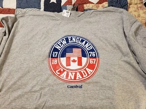 Carnival Cruise Shirt Mens Size 3XL Gray New England Canada Flags NEW! - Picture 1 of 4