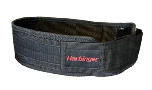 Harbinger 4" Nylon Weight Lifting Belt Size M Black Made In USA 50” End To End - Picture 1 of 6