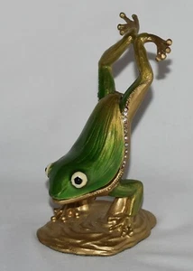 Frog Trinket Box Bejeweled with Crystals, Enameled Hinged, Magnetic closure - Bild 1 von 9