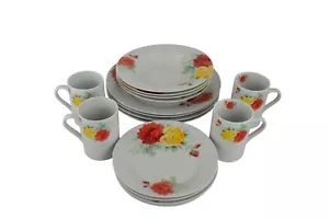 16 Piece Floral Dinnerware Set Service for 4 - Picture 1 of 3