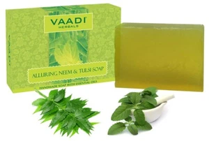 Neem Tulsi Bar Soap with Tea Tree Oil - Each 2.65 Oz, Pack of 3(8 Ounces) - Picture 1 of 1