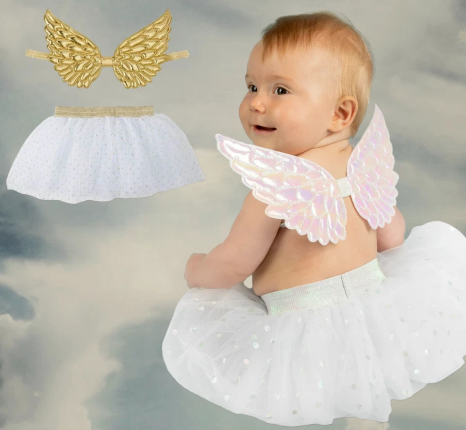 Wonder Nation Angel Wings Tutu Set Infant (0-12 Month) Baby Girls Photo Prop