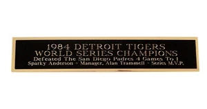 Detroit Tigers 1984 World Series Nameplate For A Baseball Bat Case 1.5" X 8" - Picture 1 of 12