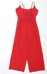Divided by H&M Womens Red Polyester Jumpsuit One-Piece Size 10 L24 in Zip - Cut - Picture 1 of 10