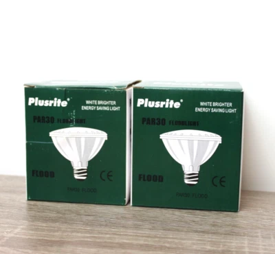 (x2) PLUSRITE 75w PAR30/FL FLOOD LAMP BULB - 130v  *NEW OPEN BOX* Bright White - Image 1 of 4