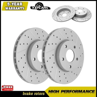 Rotores de freno de disco perforados delanteros y traseros para Ford C-Max 2013 2014 2015 2016 - 2018 Foto 1 de 4