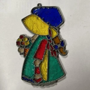 Holly Hobby Suncatcher Window Decoration Ornament Stained Glass - About 5 Inches - Picture 1 of 5