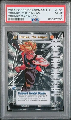 PSA 9 Limited Hi-Tech Foil Trunks the Saiyan 2001 Trunks Saga #199 DBZ TCG Mint - Image 1 of 2