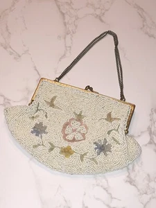 Bolso de noche vintage floral con cuentas de Bélgica  - Imagen 1 de 12