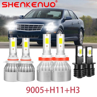 For Cadillac STS 2005-2011 6000k LED Headlight High&Low+ Fog Lights Bulbs Combo - Image 1 of 4