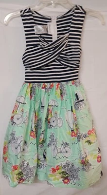 Bonnie Jean NIÑAS 10 Vestido Verde Bicicletas Globo Aire Caliente Azul Marino Blanco Rayas Tanque Foto 1 de 4