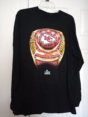 Nueva Camiseta Grande Fanatics Kansas City Chiefs Super Bowl LIV Anillo Para Hombre L/S  Foto 1 de 4