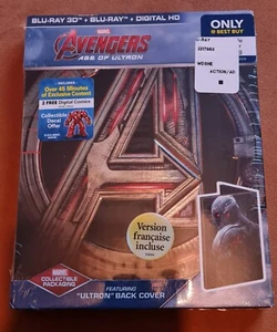 MARVEL AVENGERS AGE OF ULTRON 3D BLU RAY 2 DISC BEST BUY STEELBOOK BRAND NEW - Picture 1 of 2
