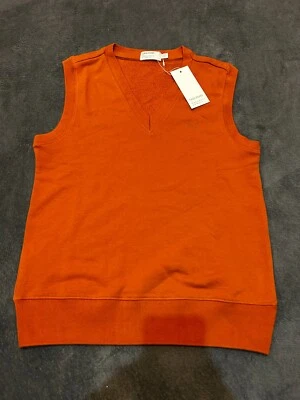 Margaret Howell Fred Perry Tank Top Vest Sleeveless V Neck Orange - Size 6 (NEW) - Image 1 of 4