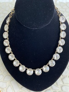 Collana J CREW Brulee tono oro punta su strass dichiarazione 18-20” regolabile - Foto 1 di 16