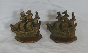 Sujetalibros de hierro fundido para barco velero base martillada topes de puerta náuticos vintage - Imagen 1 de 4