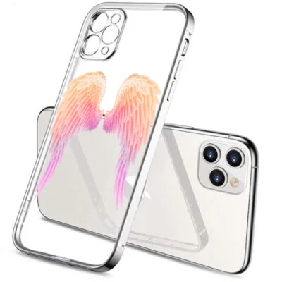 Custodia cover per iPhone 13 12 11 X XS 7 8 in Tpu morbido placcato Argento  U8 - Immagine 1 di 3