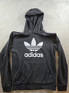 Adidas Youth XL Hoodie Pullover Fleece Hooded Sweatshirt Logo Black - Picture 1 of 7