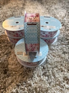 6x Kirkland Signature Wire-Edged Ribbon 1.5" Wide 50 YD Cherry Blossoms Ribbon - Picture 1 of 4