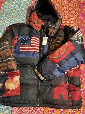 Polo Ralph Lauren Polo Country USA  Patchwork Water-Repellent Down Jacket XL NWT - Image 1 of 4