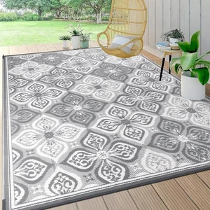 Outdoor Rug 8x10 Plastic Straw Reversible Large Waterproof Patio Camping Rug Mat - Picture 1 of 36