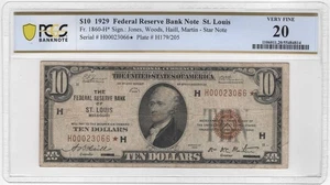 1929 $10 FRBN Star Note St. Louis Fr#1860-H* VF-20 - Picture 1 of 2