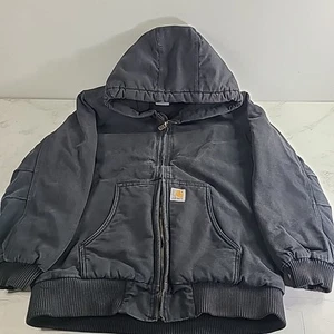 Giacca Carhartt Youth L (14-16) nera full zip con cappuccio abbigliamento da lavoro tela - Foto 1 di 7