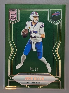 2025 Donruss Elite, Josh Allen, # 33, GREEN SP, Buffalo Bills, #1/17, Book End ! - Picture 1 of 3