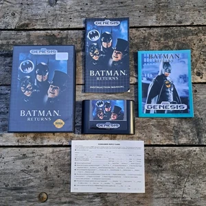 Batman Returns Sega Genesis komplett CIB Spiel Handbuch Hülle Poster Reg Karte - Bild 1 von 7