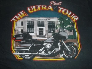 Vintage 1989 Harley Davidson T-Shirt Single Stitch Milwaukee Ultra Plant Tour XL - Picture 1 of 5