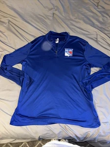 NHL New York Rangers Men’s Long Sleeve 1/4 Zip Polyester Shirt - Size XL - Picture 1 of 8