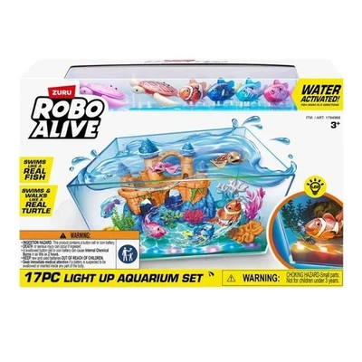 Robo Alive 17PC Light Up Aquarium Set - 3.1 Gallons of Water Fish Tank Playset - Image 1 of 4