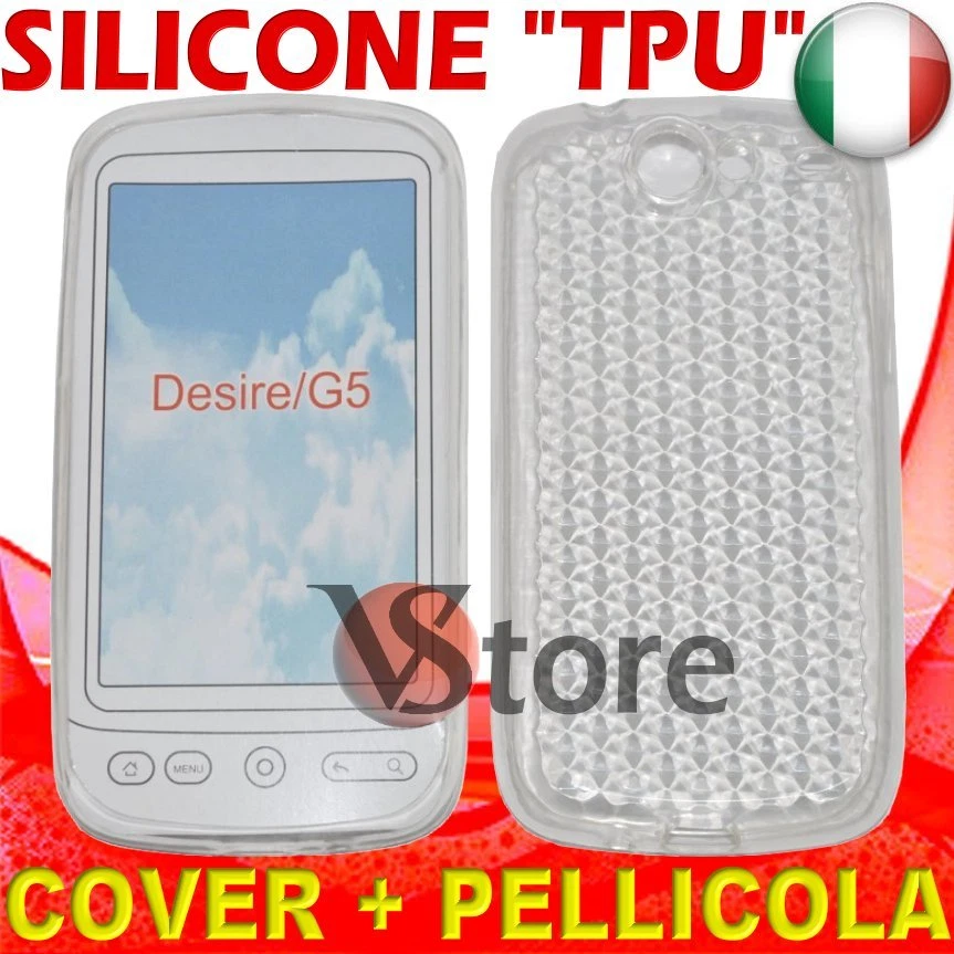 Cover Custodia Silicone Trasparente Per HTC DESIRE silicone - Immagine 1 di 1