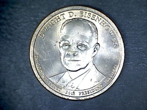 Dollar Münze 2015 D 1,00 $ 24 Kt vergoldet (Dwight D. Eisenhower) - Bild 1 von 2