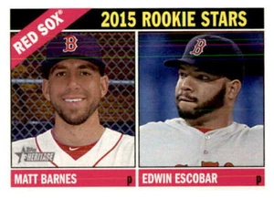 Matt Barnes/Edwin Escobar 2015 Topps Heritage Rookie Stars Card #44 - Picture 1 of 2